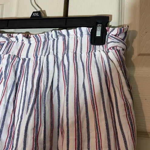 Thread Story Striped Paper Bag Waist Shorts M Size M