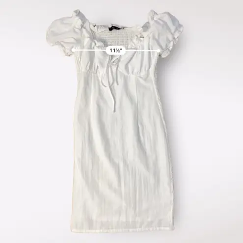 Anna Grace White Puff Sleeve Mini Dress Size S