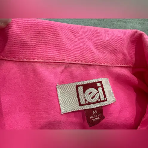 LEI Vibrant Pink Jean Jacket Size M Junior Size M
