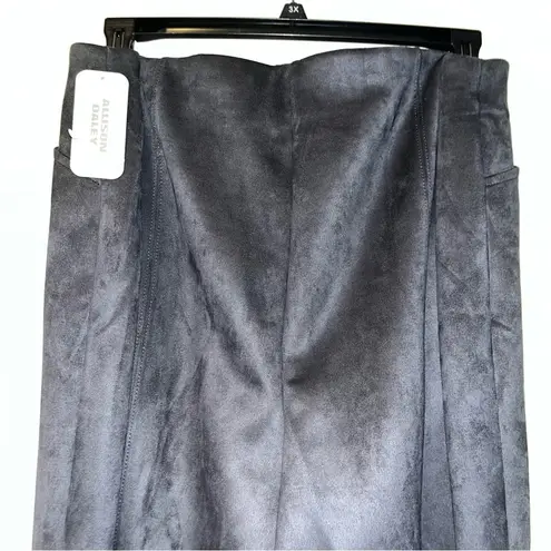 Allison Daley super soft faux Suede gray pull-on pants leggings, size 3XL