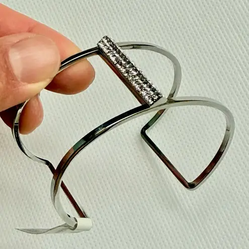 Henri Bendel NWT Silver Harness Cuff w/ Crystal Pave