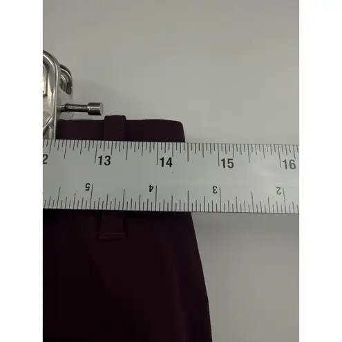 Rebecca Taylor Dress Pants Womens 2 Burgundy Plum Lined Tapered Trousers