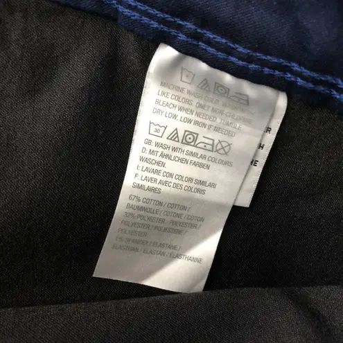 D&Co Active Womens Smooth Waist Stretch Denim Crop Pants 10 Blue