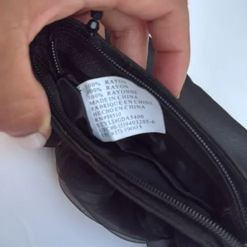 Vintage Black Rayon Handbag with Roses and Beaded Handle