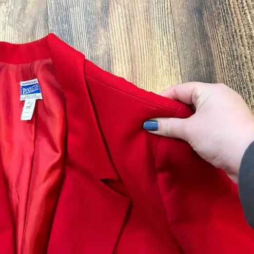 Pendleton Vintage Wool Blazer Red USA Made 16 Petite 1990s 1980s