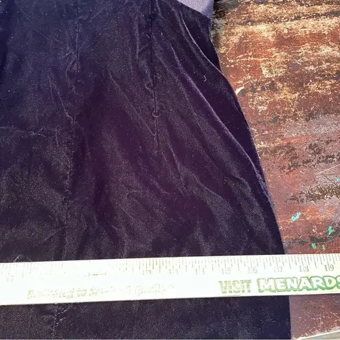 90s Vintage De Laru Linda Bernell Velvet Gown Front Slit Bow Rhinestone 5/6 Purple Size undefined