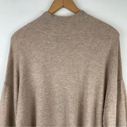 ATM Anthony Thomas Melillo Mock Neck Wool Cashmere Sweater Sz Small Tan