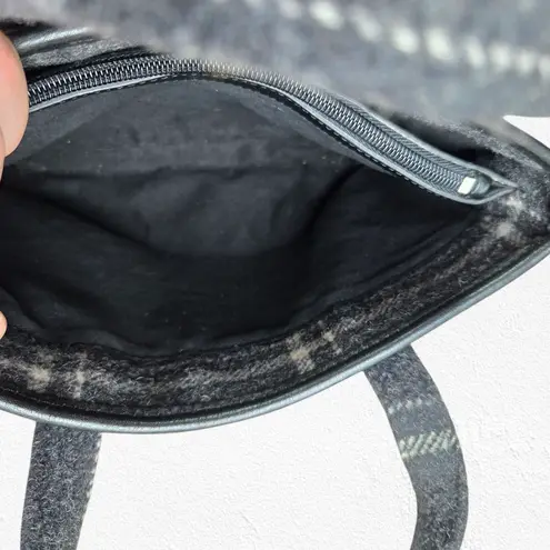 Pendleton Black Wool Plaid Mini Tote Structured Handbag Zipper Top Mini Purse - Image 10