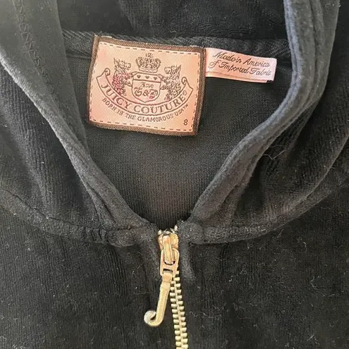 Juicy Couture y2k vintage black velour zip up track jacket