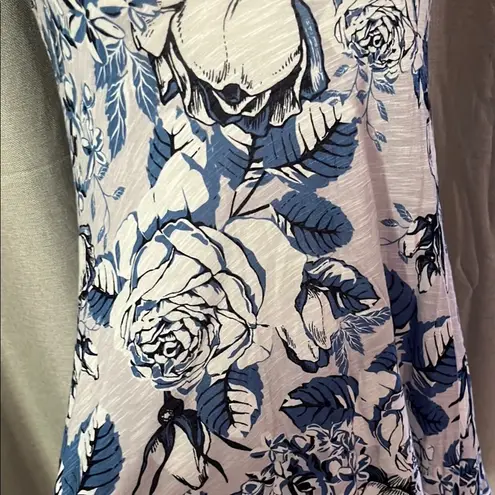 Floral Lace Trim Women’s Top Blue