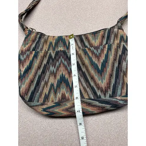 Rita's Handbag Multicolor Woven Zigzag Tapestry Purse