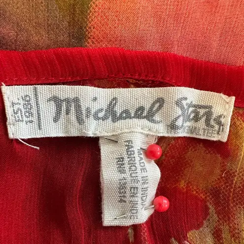 Michael Stars “Pastel Gardens” Abstract Print Sheer Swim Cover Up One Size