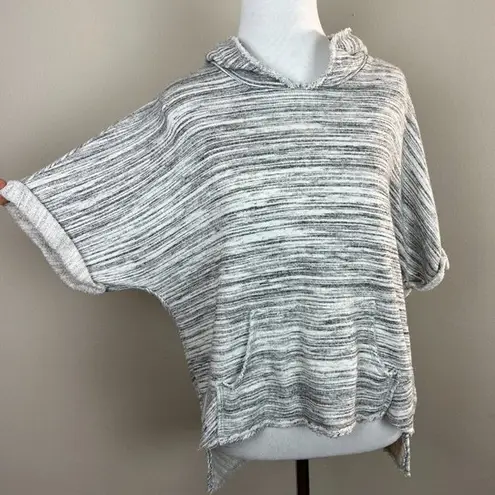 Dolan Left Coast Hoodie Sweatshirt Top M Gray Short Sleeve Dolman Frayed Trim Gray Size M