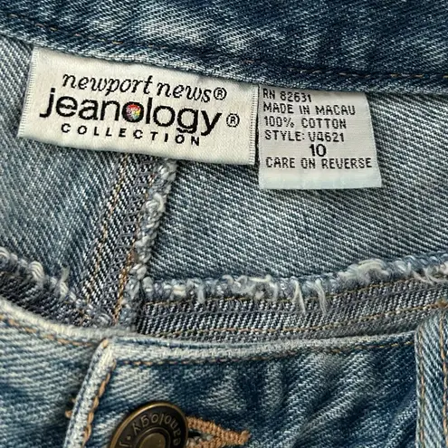 Newport News Vintage Jeanology Collection Distressed Blue Denim Shorts