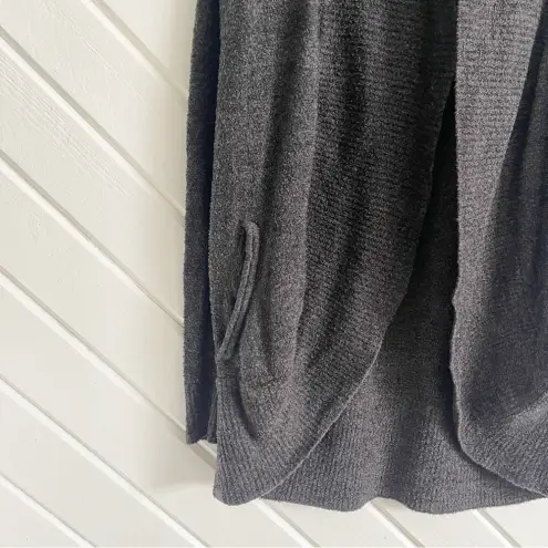 Barefoot Dreams CozyChic Lite Circle Cardigan in Black / Dark Grey Size Medium