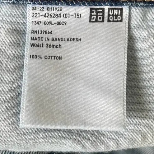 Uniqlo  Women Jean Mini Skirt 36 Blue Mid Rise Raw Hem Casual Cowgirl Y2K Denim