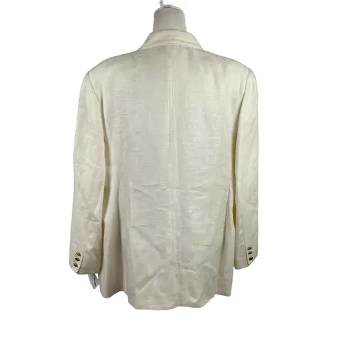 Jennifer Moore VTG  100% Linen Double Breasted Career Blazer Cream Oversized 18W