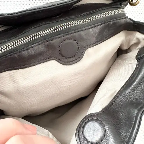 American Leather Co. Black Lenox Triple Entry Compartment Satchel Shoulder Bag