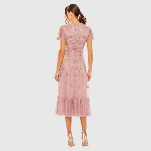 Mac Duggal   9212 Embellished High Neck Cap Sleeve A Line Dress Pink 12