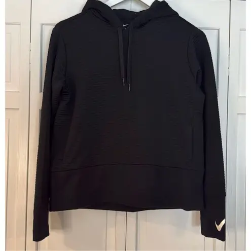 Nike  black ribbed cropped hoodie sweater small