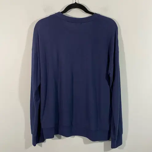 P.J. Salvage Women's Navy Striped Pullover Sleep Top Size M