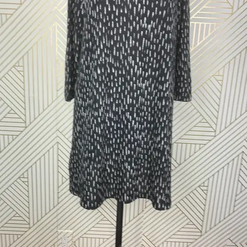 Clara Sun Woo Black Brushstroke Printed Knit Tunic Dress Size US Medium