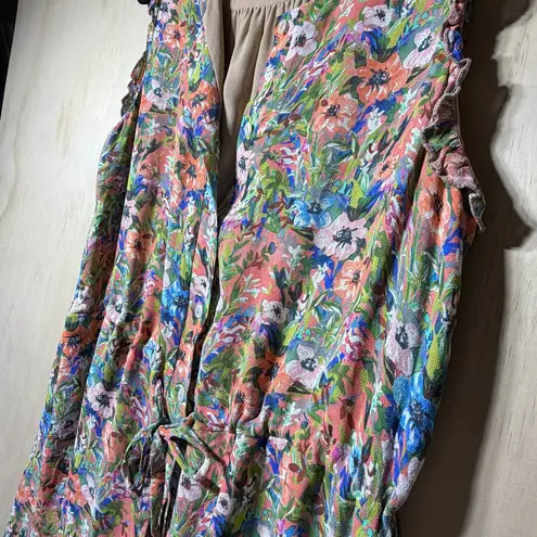 Slate + Willow Floral Sleeveless Dress Size 10 Multicolor Button Front Lined