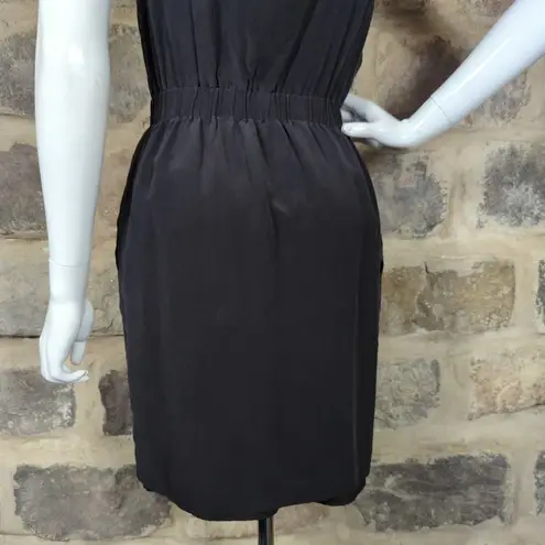 Eliza J Black Sleeveless Dress Woman's 4P Knee Length Gold Exposed Zipper Party