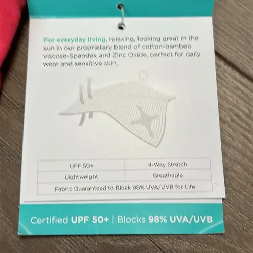 Coolibar 18” Plaka Knit Mid Rise Pink Active Skirt Skort UPF Size Large