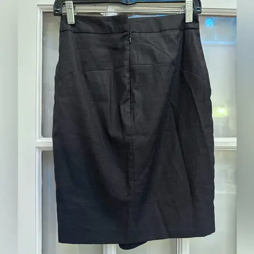 Tiger of Sweden Deep Sea Navy Wool Designer Chic Front Slit Pencil Skirt Size XS Blue