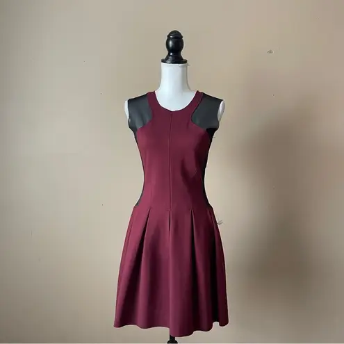 Maje | Disquette Mesh Insert Fit & Flare Dress Sz L