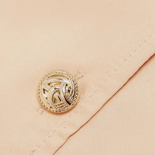 Generation Love NWOT Kenzie Cropped Satin Shirt Top in creamsicle Size L