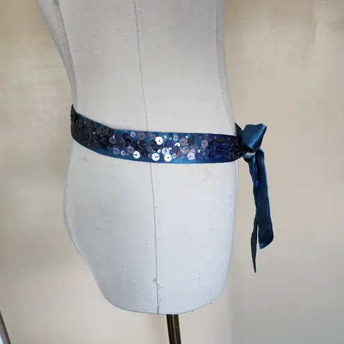 American Eagle Vintage! Blue Sequin Ribbon Belt