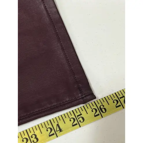 Edgely Women's Maroon/brown Faux Leather Pants Size 10 Slim Straight Ankle NWT