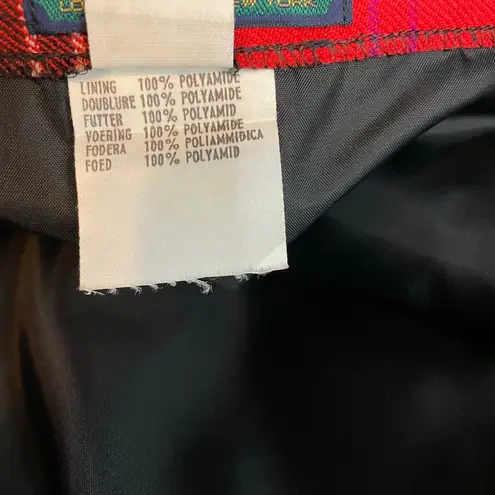 Vintage Byford Wool Red Tartan Plaid Pleated Long Midi Skirt Scotland womens 14