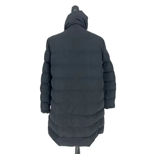 Moncler Gerboise Asymmetrical Zip Down Filled Quilted Puffer Coat in Black
