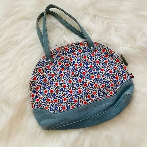 Tommy Hilfiger  small round floral denim jean Purse