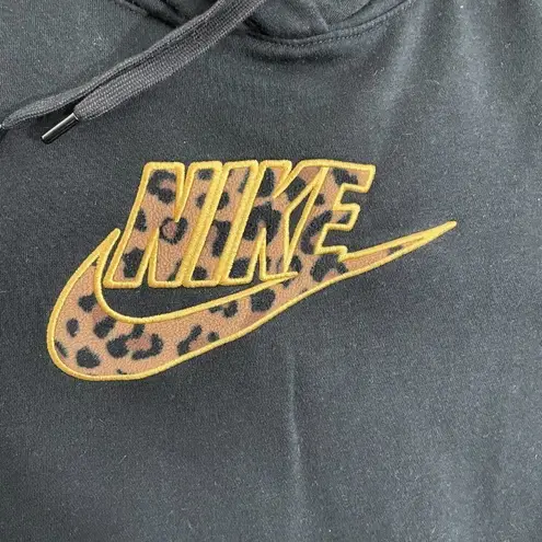 Nike Sportswear Hoodie Women S Black Cheetah Print Pullover