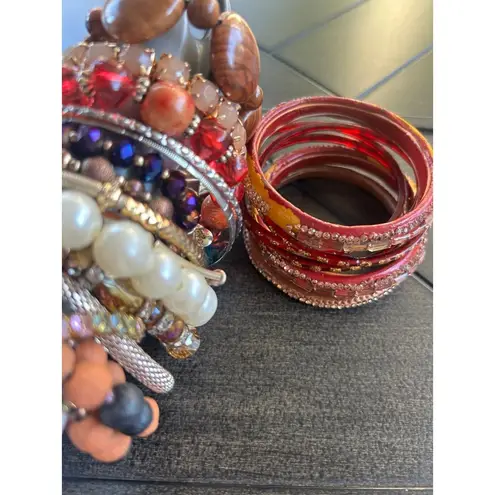 Vintage Lot of 20+ ladies fancy embellished costume bangle Bracelets