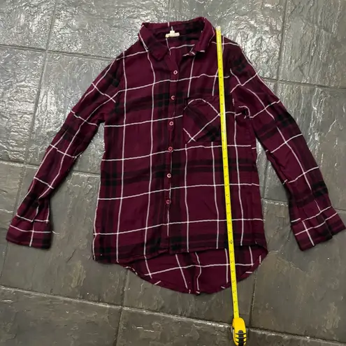 Rebellion Burgundy Plaid Button-Down Shirt