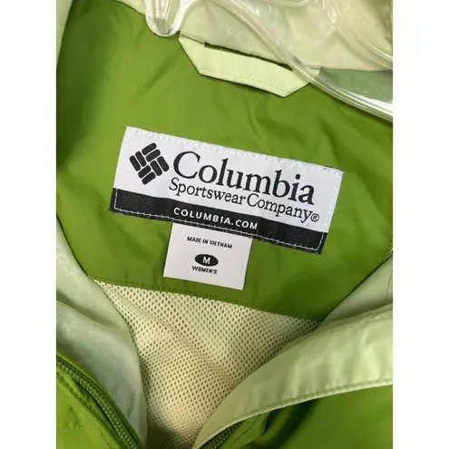 Columbia  Sportswear Co Rain Jacket Coat Womens Med Green Zip Outdoor Activewear