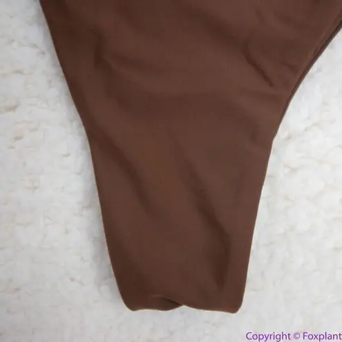 NEW Abysse x free people Benson high waisted bikini bottoms in dark brown, M Brown Size M