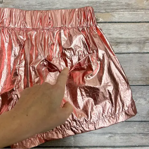 Beach Riot Sport Rose Gold Elastic Waistband Zipper Mesh Inserts Shorts Small