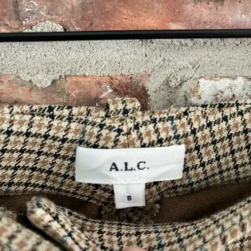 ALC Frank A.L.C Edwin Split Hem Plaid Print Pants, 8