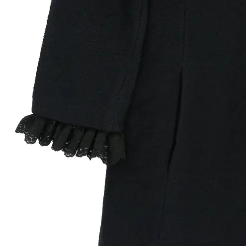 St. John Lace Trim Lace-down Back Long Buttoned Santana Knit Jacket 12