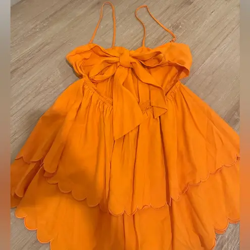 Orange Scalloped Romper Women’s Large
