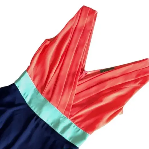 Maude Dress Color Block V Neck Sleeveless Party Dress Size Sm