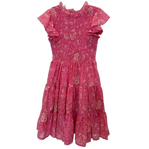 J.Marie The Rosie Ruched Smocked Mini Dress Pink Size XS