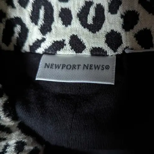 Newport News Vtg Y2K Beige Black Leopard Print Mob Wife Duster Cardigan Jacket L