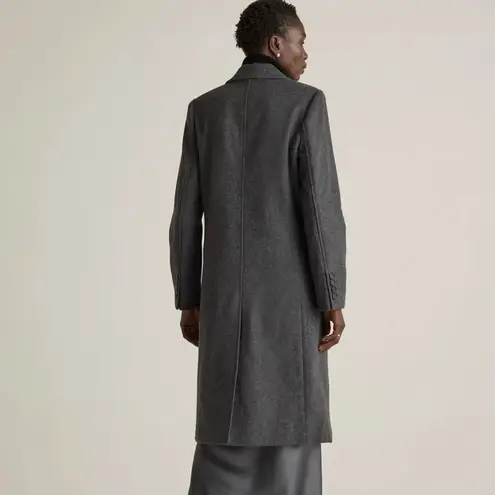 Quince Italian Wool Double-Breasted Coat Heather Charcoal XS NWT